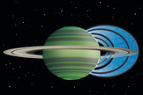 Water particles flow from Saturn's rings into the planet's atmosphere along magnetic field lines.