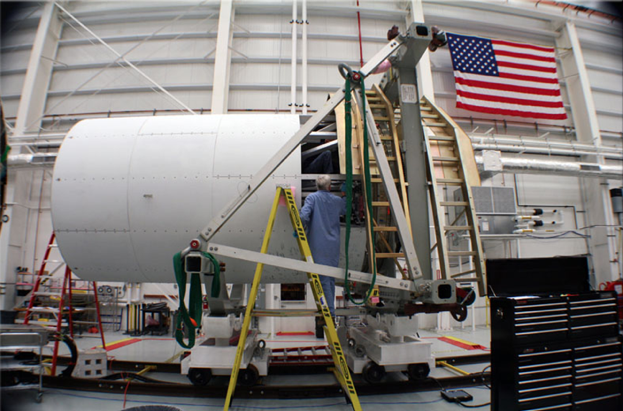 Engineer Works on Antares Cygnus Mass Simulator