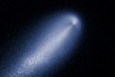 This contrast-enhanced, computer-processed image was produced from photos of Comet ISON taken by NASA's Hubble Space Telescope on April 10, 2013, when the comet was 386 million miles from the sun.