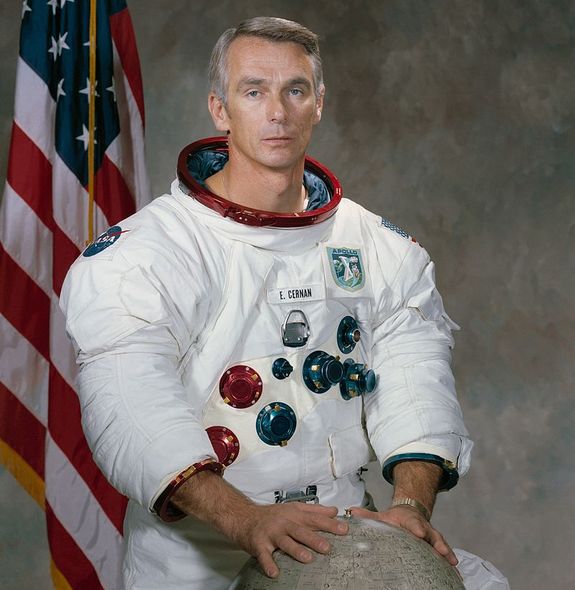Eugene Cernan, the last Apollo astronaut to walk on the moon, left something behind: his daughter's initials in the dust.