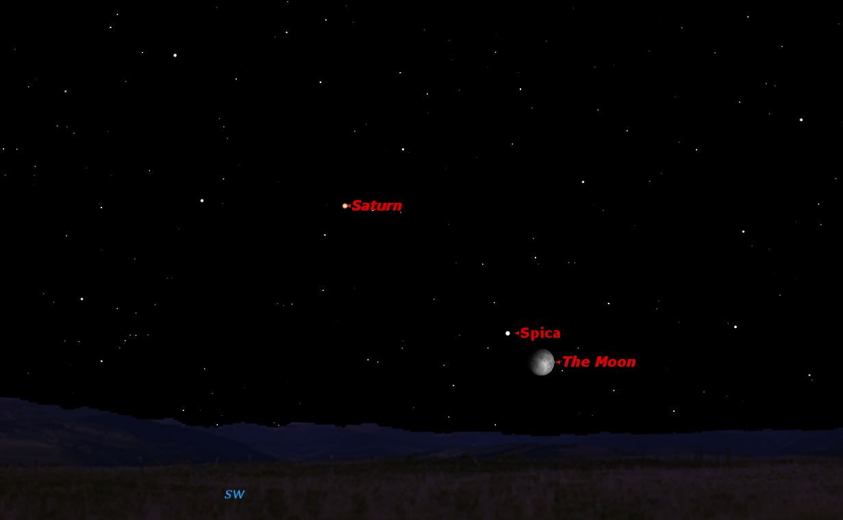Spica Near the Moon, May 2013