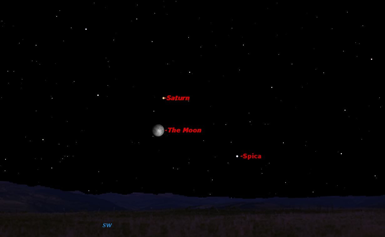 Saturn Near the Moon, May 2013