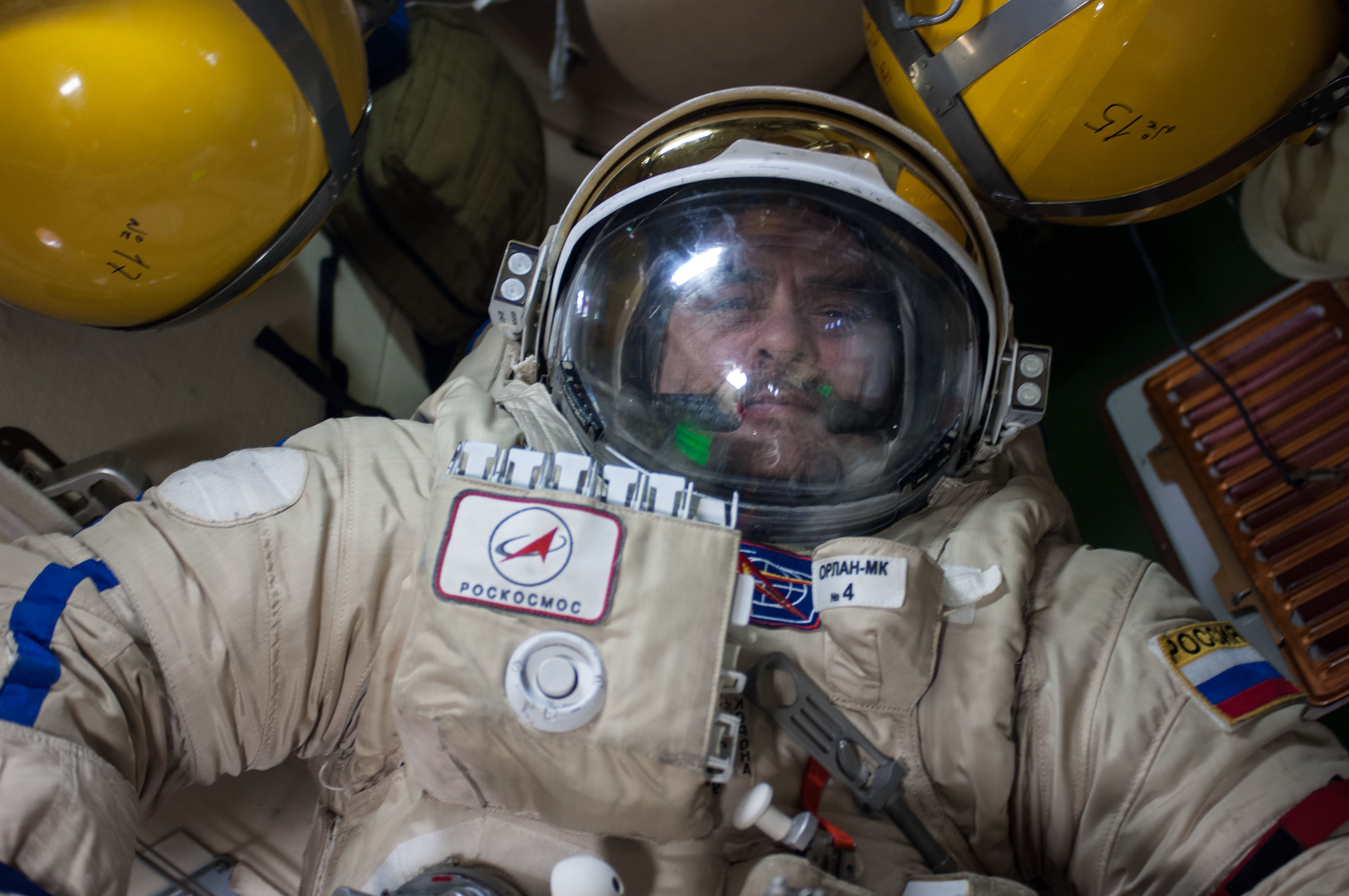 Russian cosmonaut Pavel Vinogradov in Spacesuit