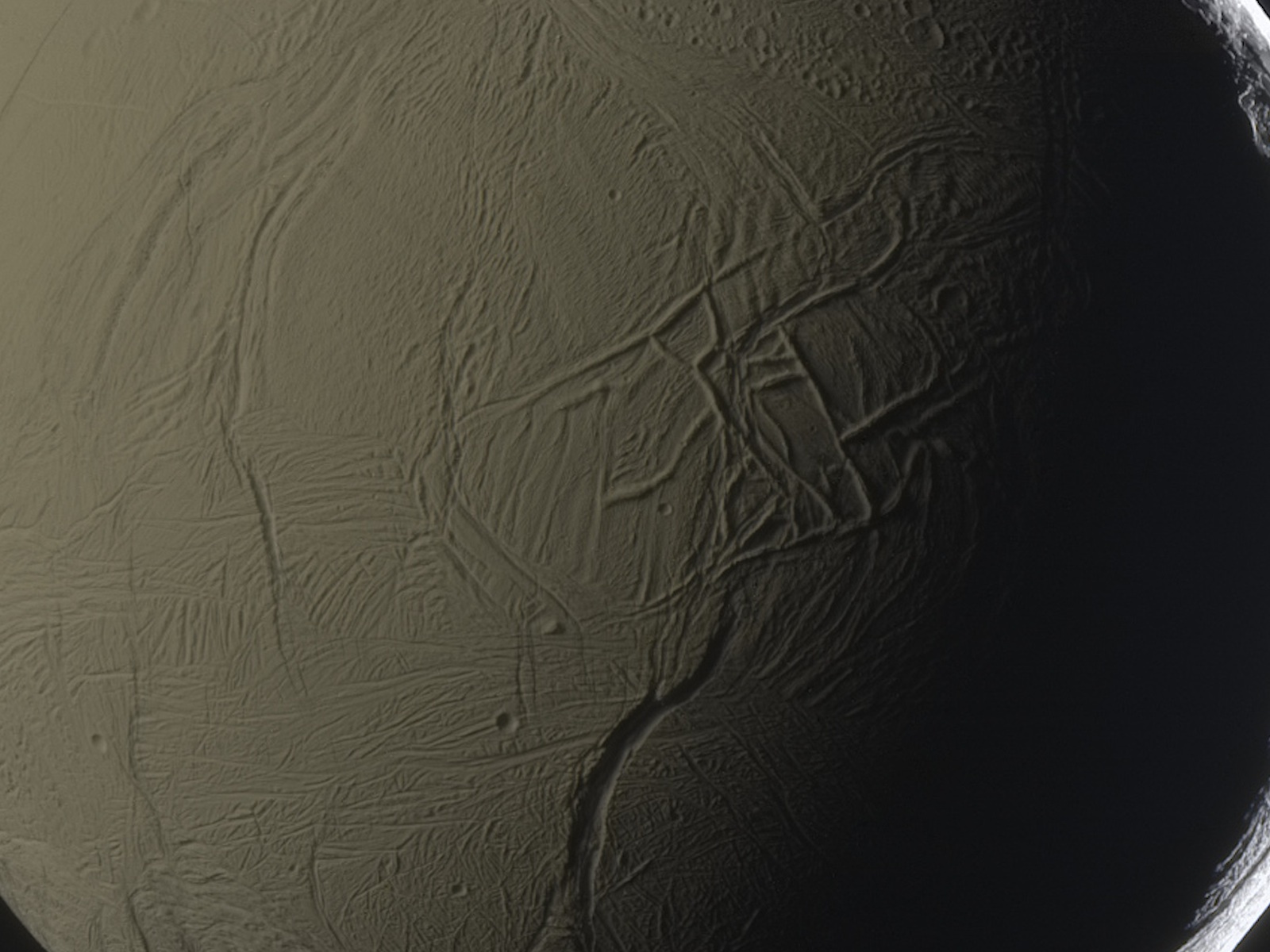 Enceladus up close Cassini spacecraft space wallpaper