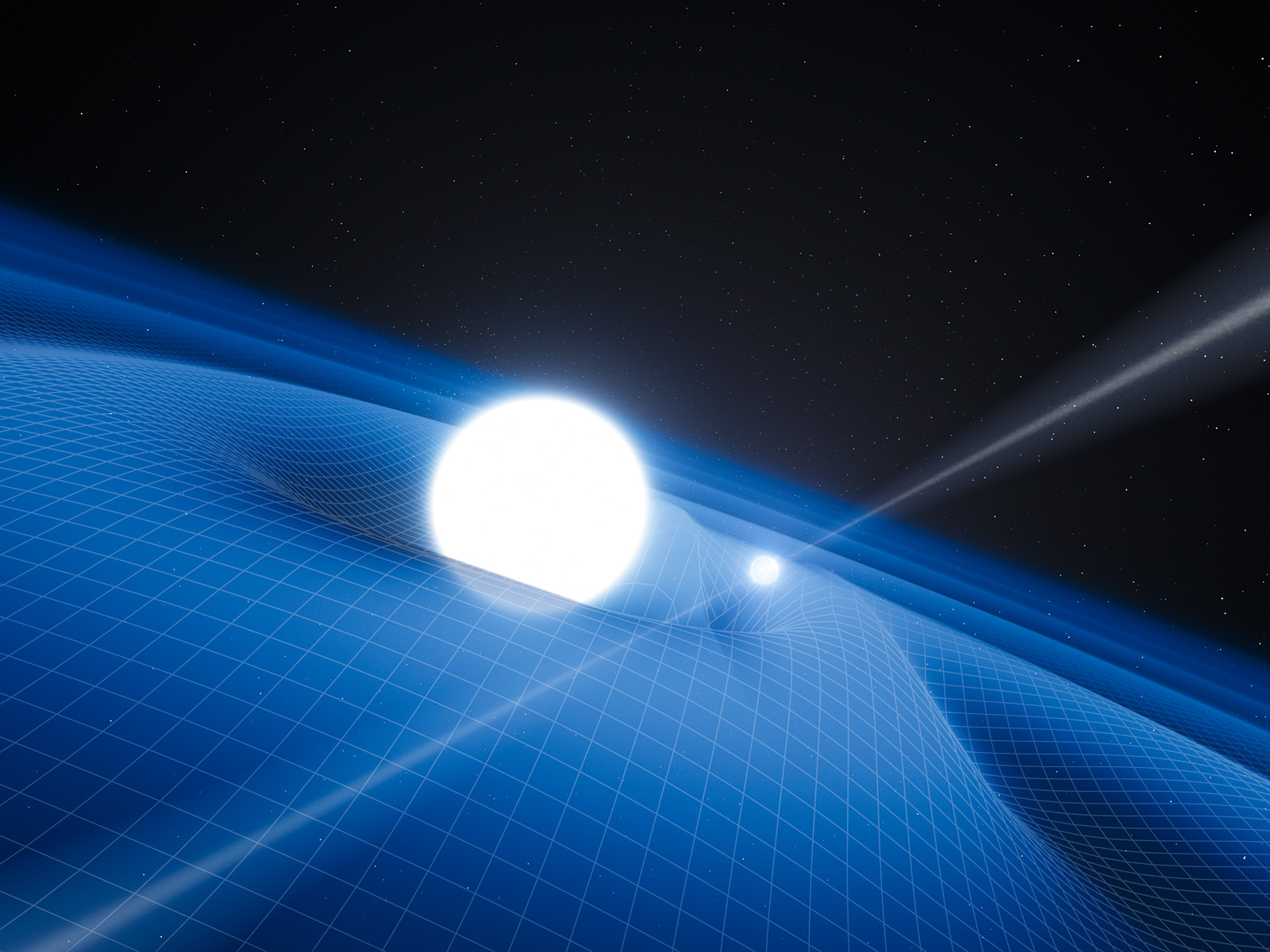 Pulsar and White Dwarf Orbit Artist Impression space wallpaper