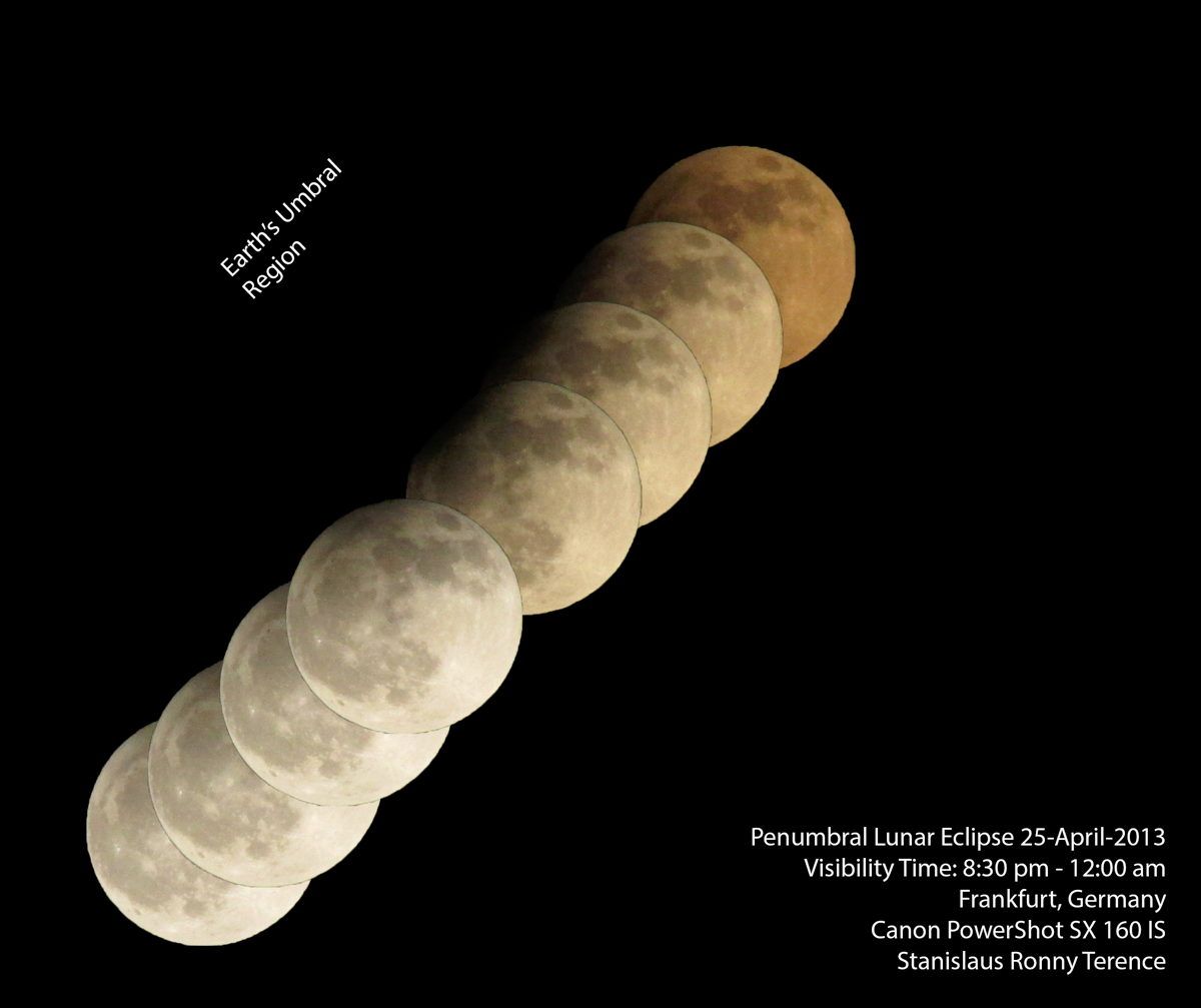 Penumbral Lunar Eclipse Seen in Frankfurt, Germany