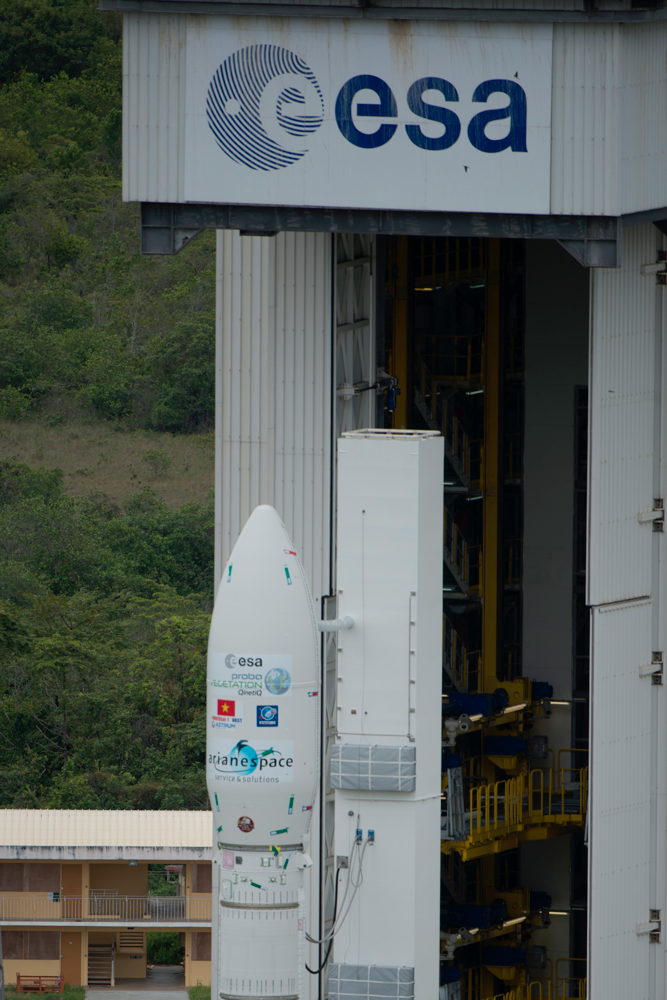 Fully Assembled Vega VV02 Rocket on Pad