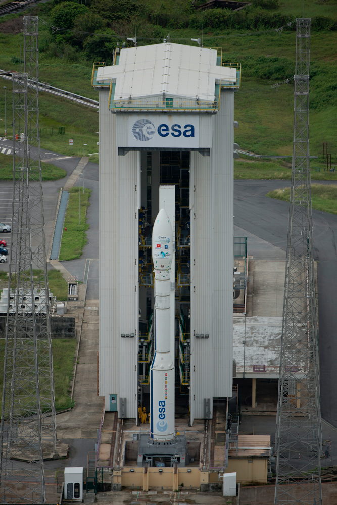 Fully Assembled Vega VV02 Rocket on Pad