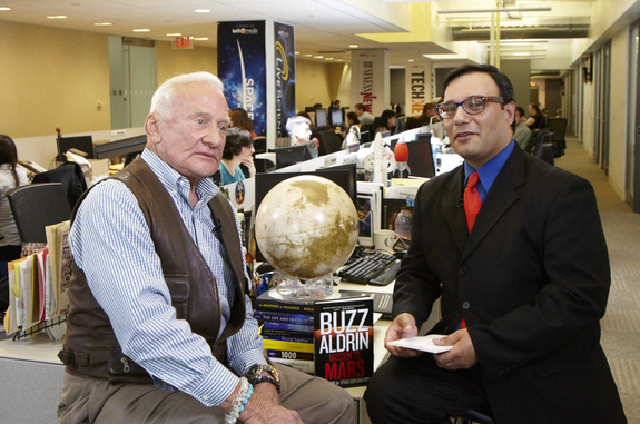 Famed Apollo 11 moonwalker Buzz Aldrin talks about his new book, "Mission to Mars: My Vision for Space Exploration," with SPACE.com managing editor Tariq Malik on May 6, 2013.