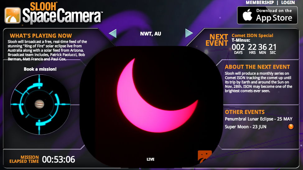 Annular Solar Eclipse of May 9, 2013 by Slooh