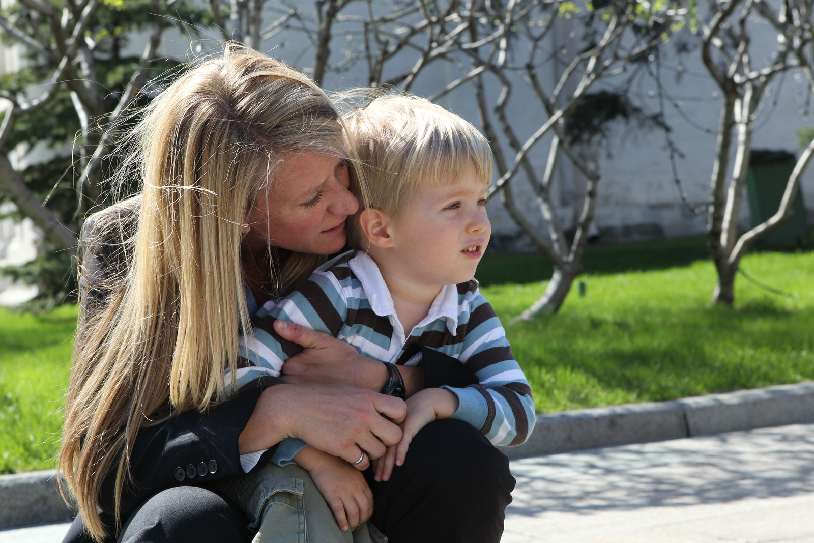 Astronaut Karen Nyberg and Son