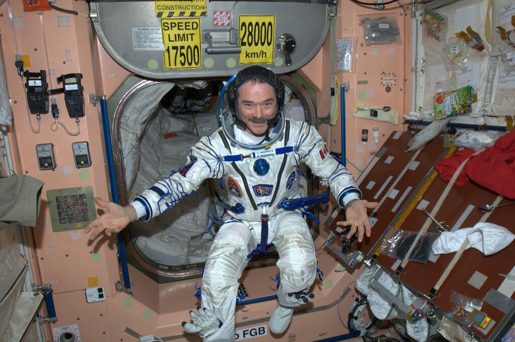Astronaut Chris Hadfield in Sokol Spacesuit