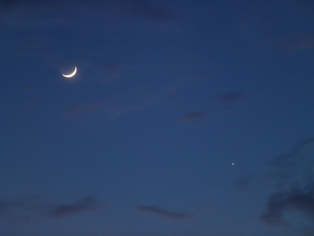 Mother's Day View of Crescent Moon and Jupiter