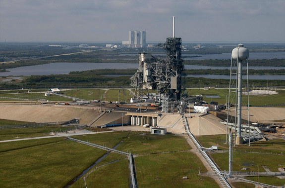 Aerial view of Launch Pad 39A at NASA's Kennedy Space Center in Florida.