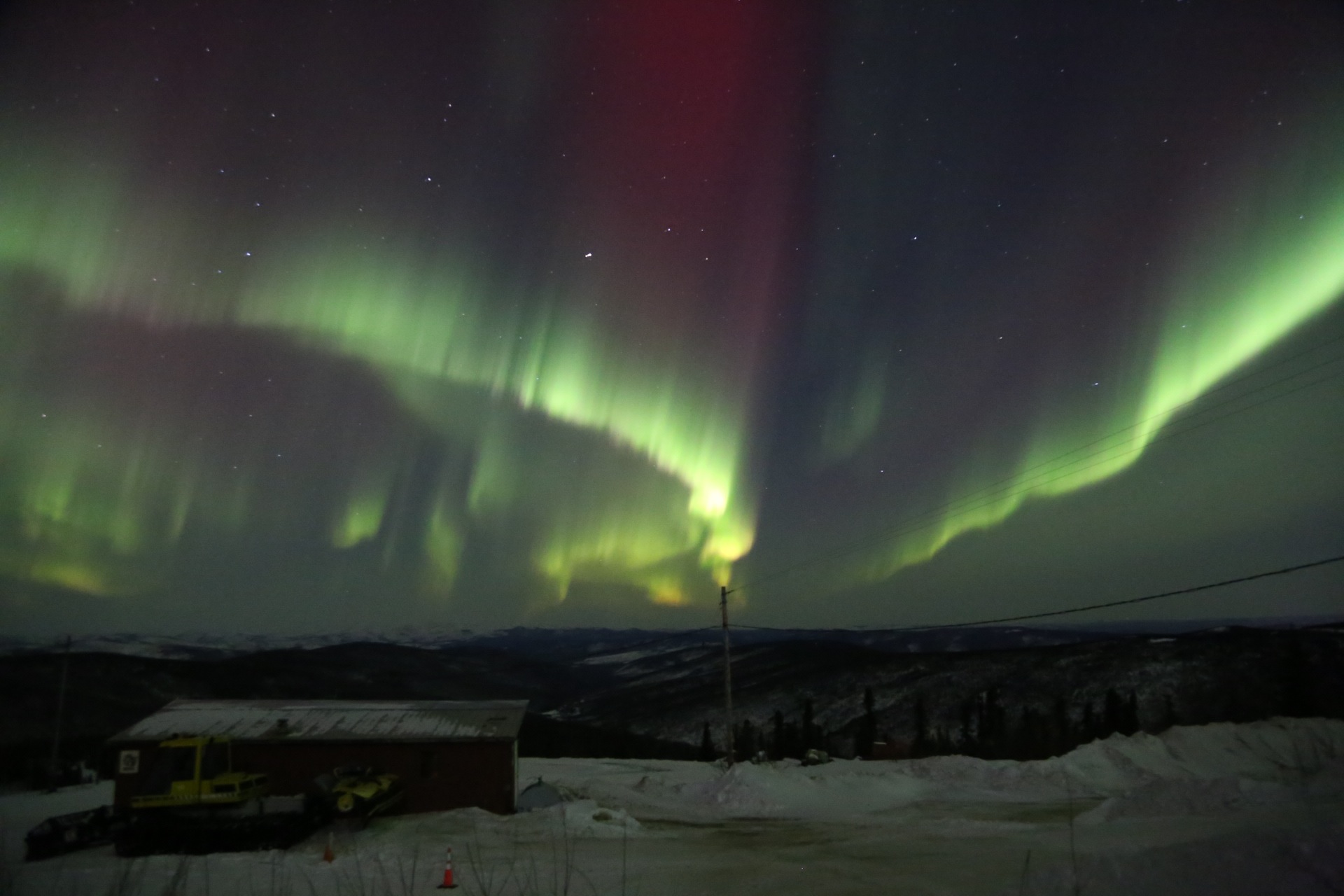 Aurora Over Mount Aurora Skiland in Alaska
