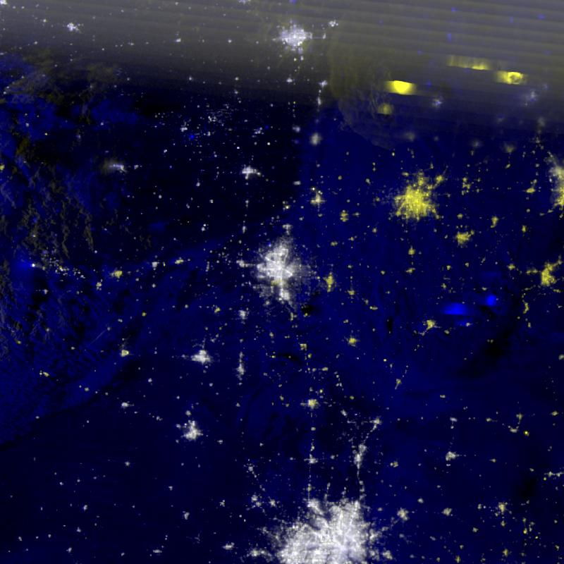 Nighttime Satellite View of Oklahoma Pre- and Post-Storm