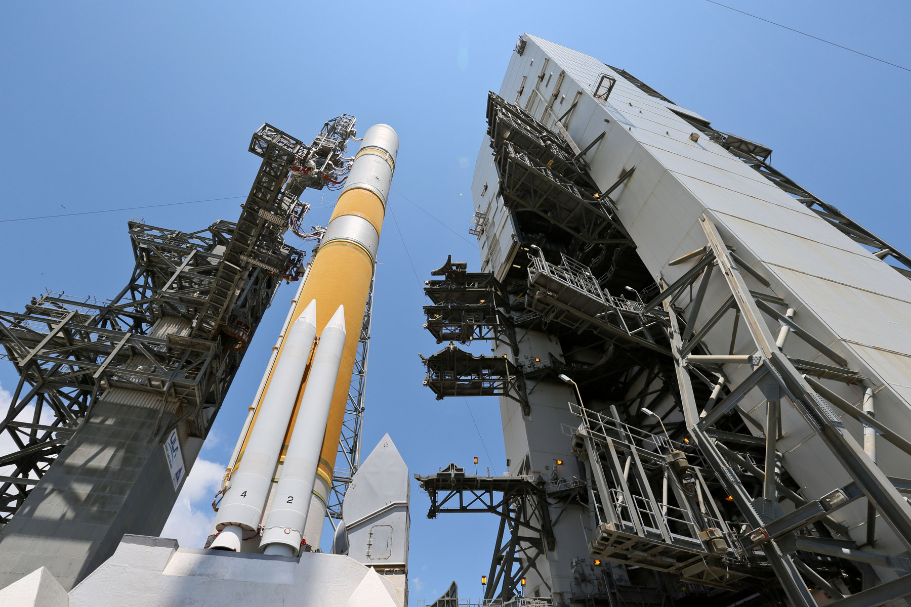 Looking Up: Delta 4 Rocket with WGS-5 Satellite
