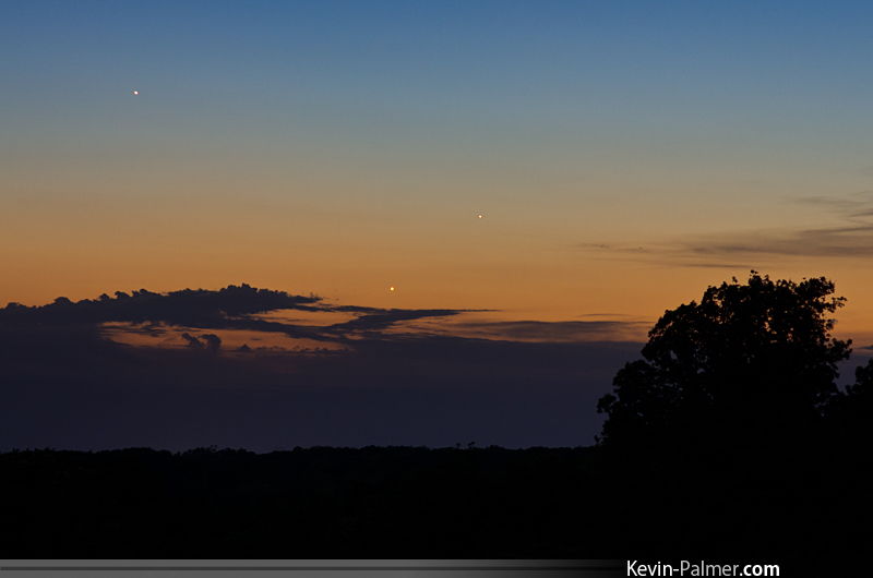 Jupiter, Venus and Mercury Seen in Mason City, IL