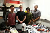 The UCSD microgravity fire experiment team, from left: Henry Lu, Sam Avery, Josh Sui, Seeman Farah.