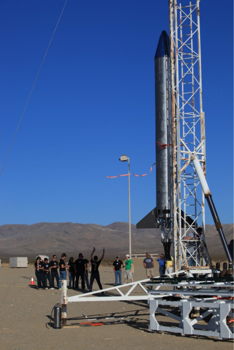 Students Gather Near Prospector-18D Rocket