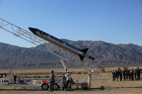 Prospector-18D Raised to Launch Position