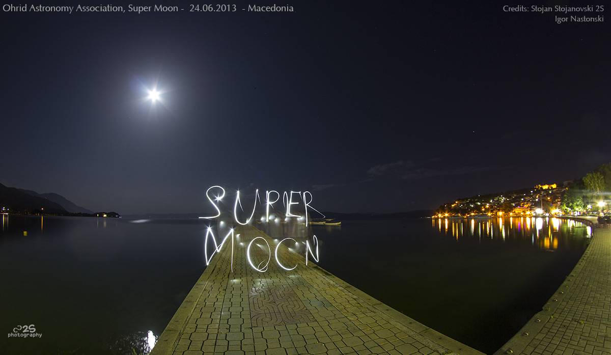 Supermoon and Light Painting in Macedonia