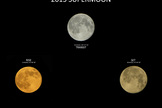 Astrophotographer Giuseppe Petricca sent in a composite image of three views of the supermoon taken on June 23/24, 2013, in Pisa, Tuscany, Italy.