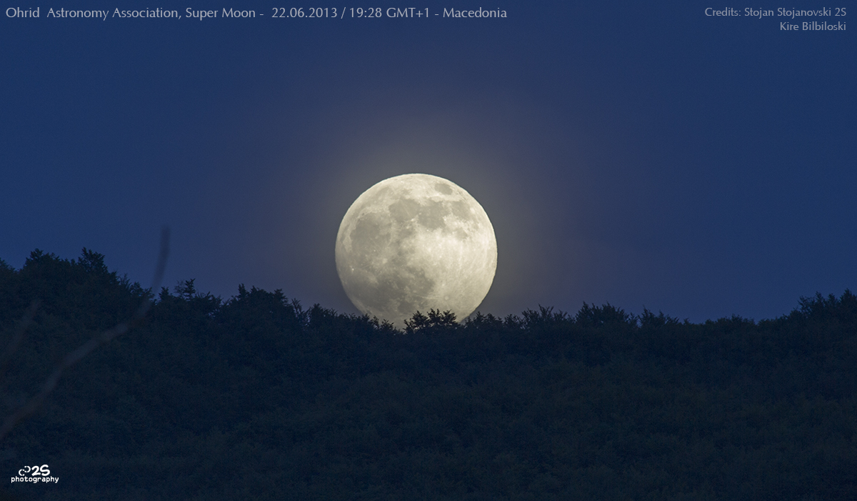 Supermoon Rises Over Horizon in Macedonia
