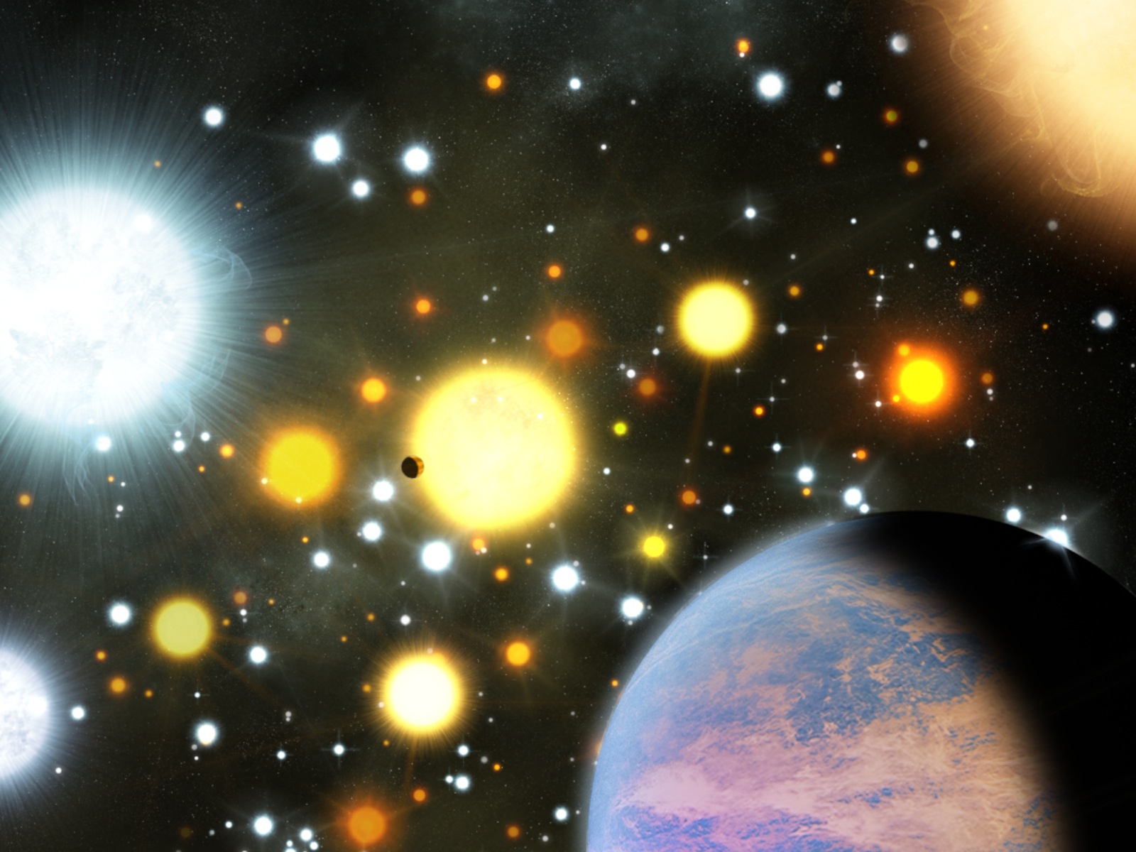 First Transiting Planets in Star Cluster Discovered Space Wallpaper