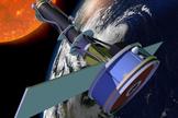 Artist's concept of the Interface Region Imaging Spectrograph (IRIS) satellite in orbit. The sun-observing telescope is launching in June 2013.