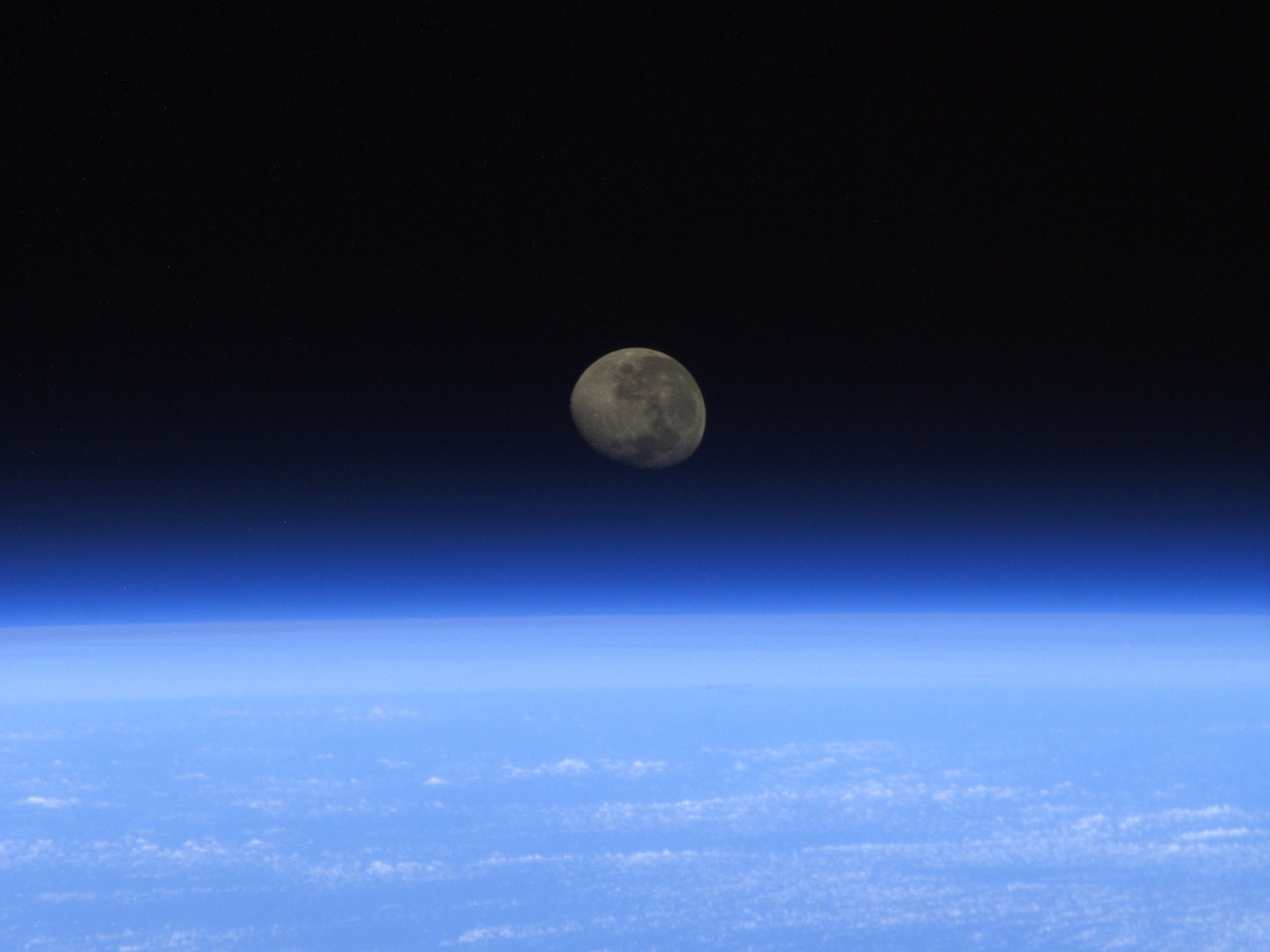 Moonset From ISS space wallpaper