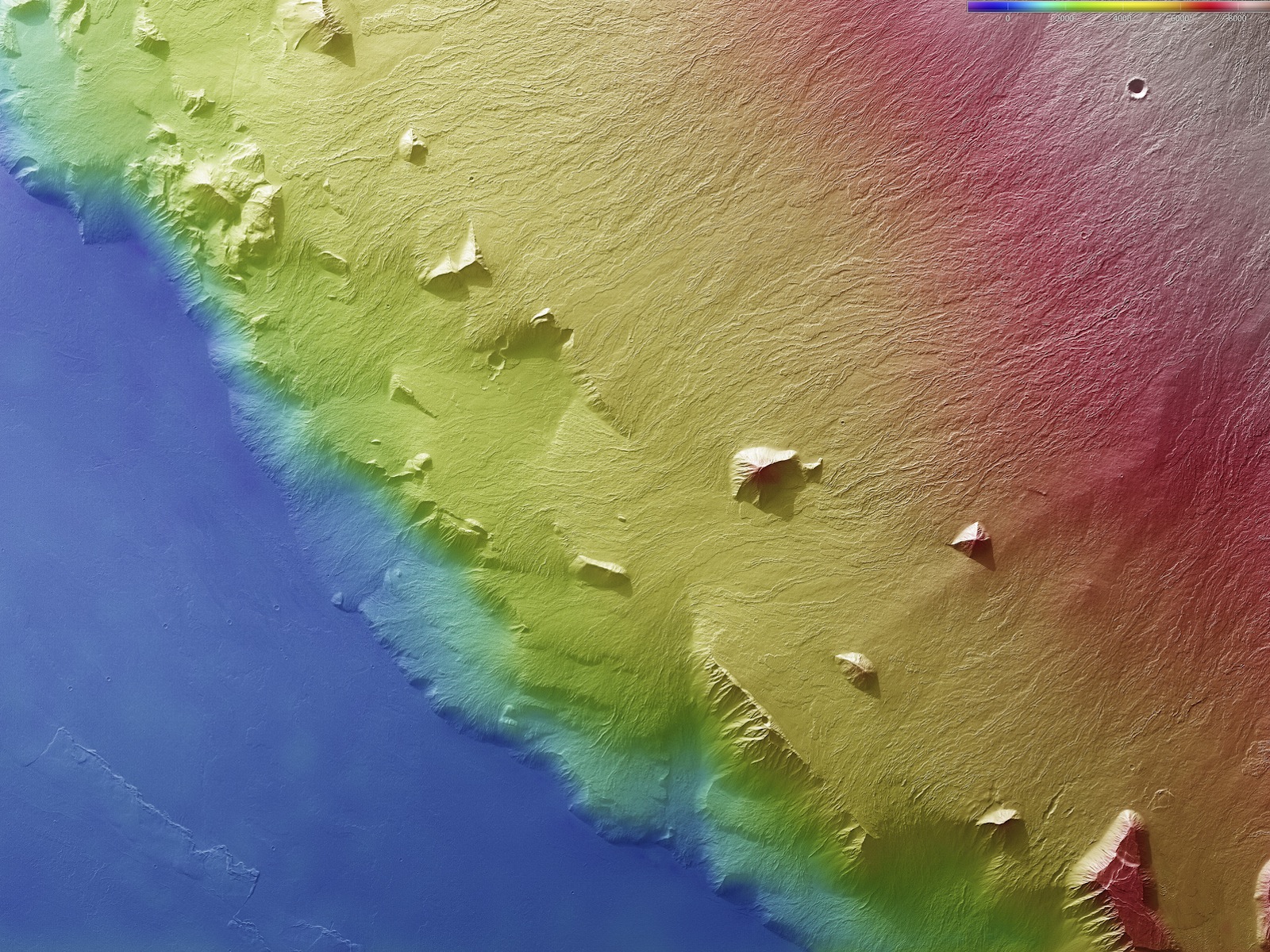 Olympus Mons Volcano Topographical Map Mars space wallpaper