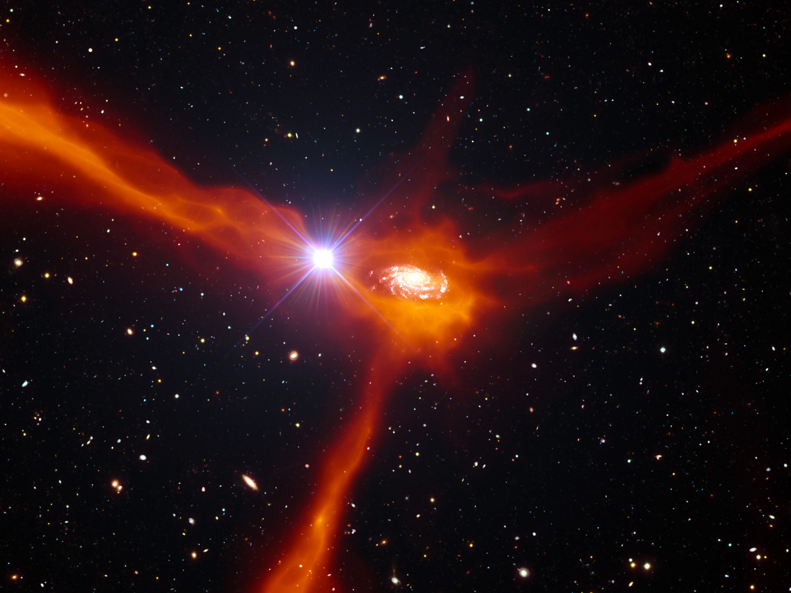 Quasar Artist's Impression How Galaxies Refuel space wallpaper