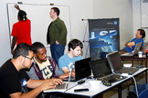 Space Apps Challenge 2013 participants at NASA's Kennedy Space Center in Cape Canaveral, Fla., are seen here during the tech competition.