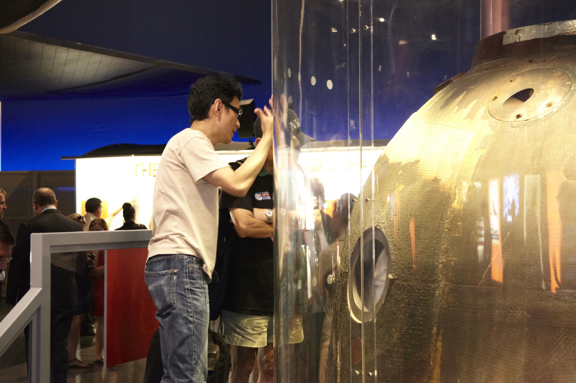 Getting Up-Close Look at Space Shuttle Pavilion Reopening