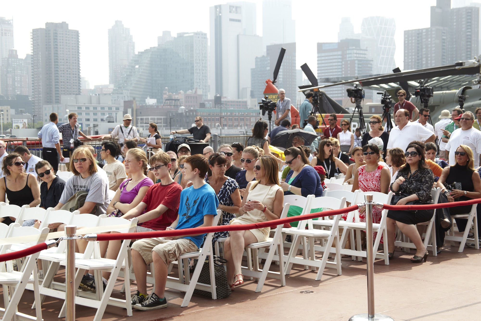 Enterprise Reopening Audience Gathers at Intrepid Museum