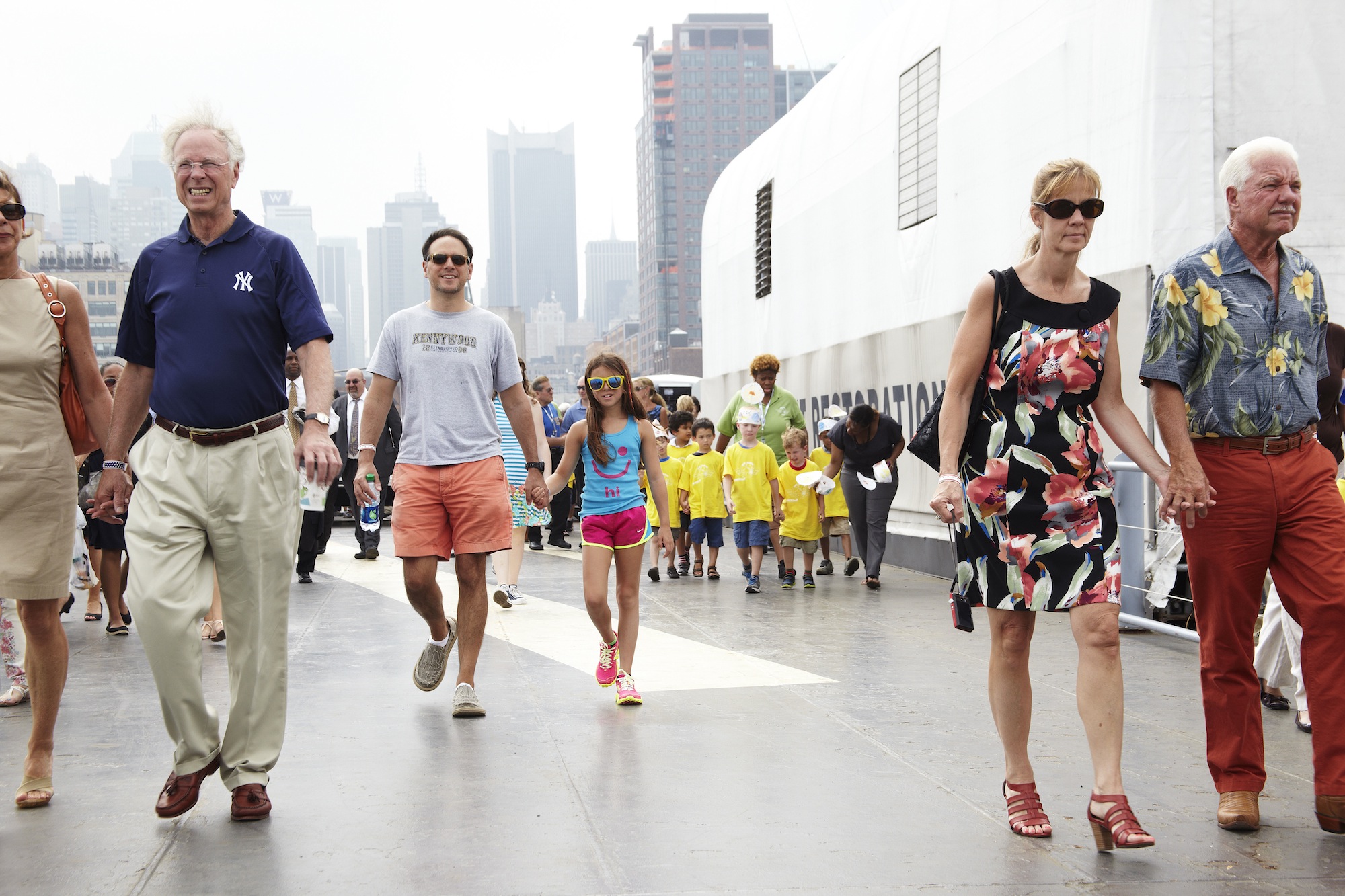 Families Gather to See Shuttle Enterprise
