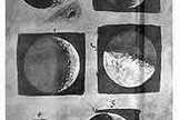 Galileo's ink renderings of the moon: the first telescopic observations of a celestial object.