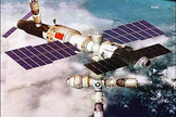 An artist's depiction of China's first space station, a 60-ton orbital complex, after its assembly is complete in 2020.
