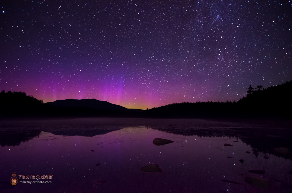 Northern Lights Surround Mt. Katahdin