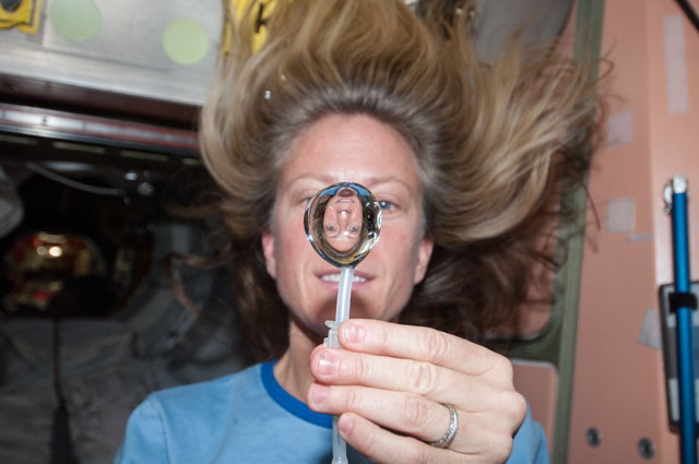 Water Bubble Shows Nyberg’s Image Refracted