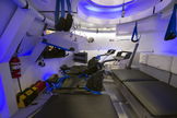 This is an interior view of The Boeing Company's CST-100 spacecraft, which features LED lighting and tablet technology. Image released July 22, 2013.