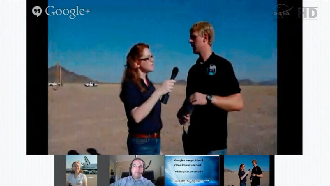 Orion Capsule Drop Test Google+ Hangout