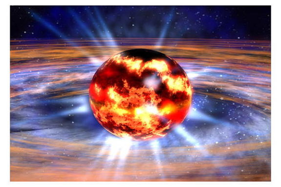 Neutron stars are created when giant stars die in supernovas and their cores collapse, with the protons and electrons essentially melting into each other to form neutrons.