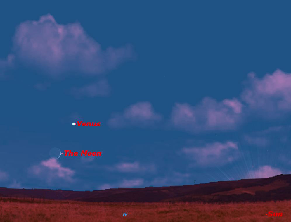 Venus and the Moon, August 2013