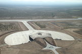 The Tomorrowland-looking Virgin Galactic Gateway to Space, a combined terminal and hangar facility, is part of the expansive Spaceport America site.