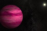 Glowing a dark magenta, the newly discovered exoplanet GJ 504b weighs in with about four times Jupiter's mass, making it the lowest-mass planet ever directly imaged around a star like the sun. This image is an artist's representation of the alien world.