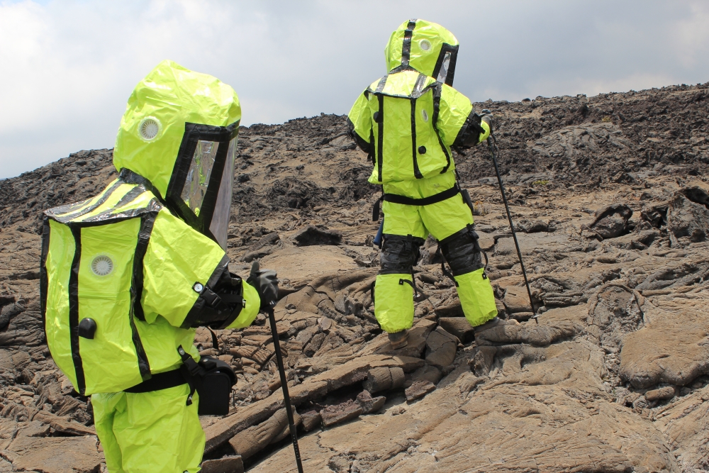 Traversing a Lava Field on EVA