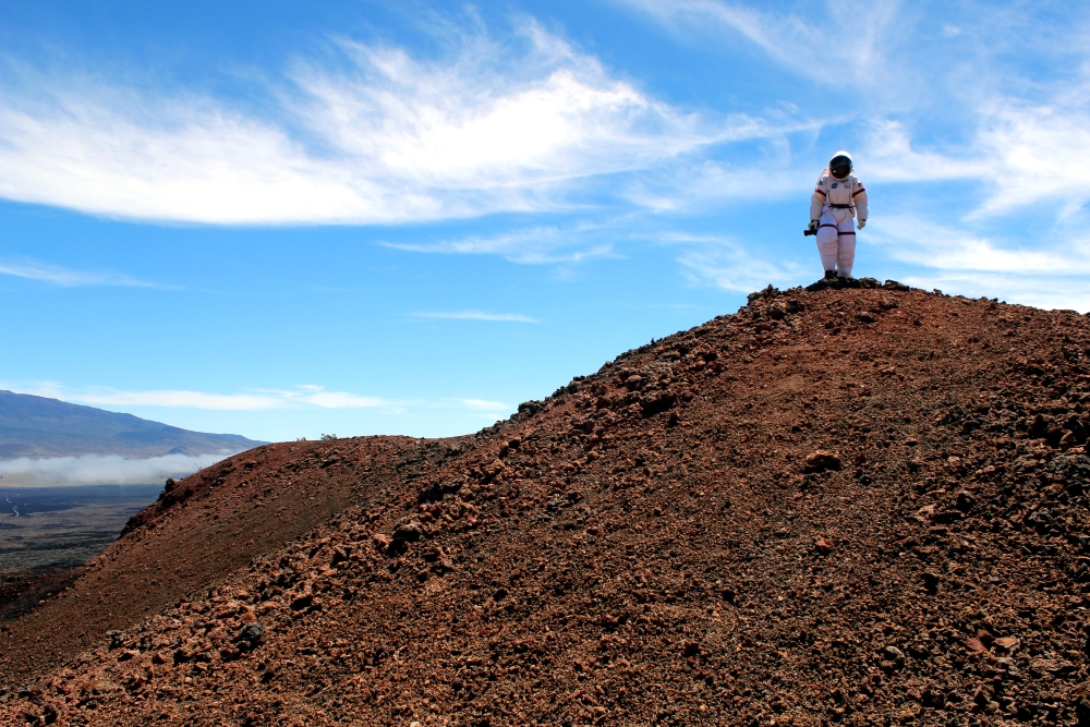 Heading Down the Hill at EVA Testing