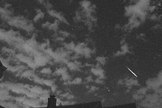 John Chumack sent in a photo of a Perseid meteor over Dayton, OH. He writes: "My meteor video camera network picked up about 2 dozen Perseid meteors coming out of the northeastern sky." Image acquired August 4, 2013.